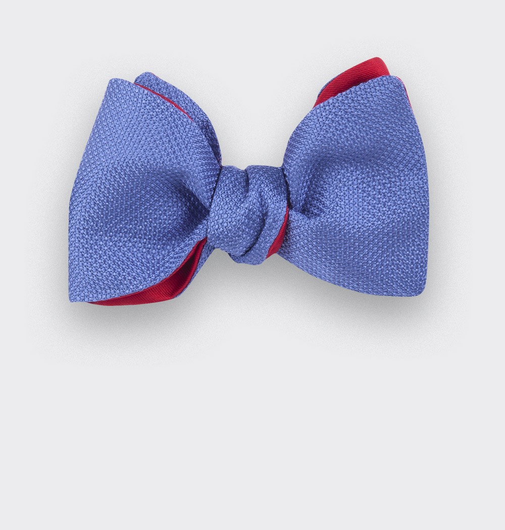 Blue denim Woven Silk bow tie - silk - CINABRE Paris