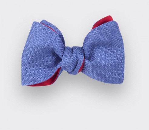 Blue denim Woven Silk bow tie - silk - CINABRE Paris