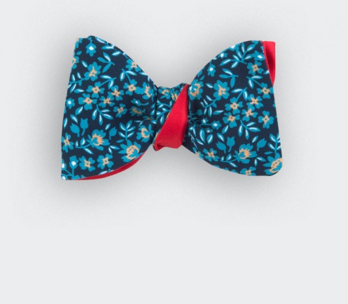 blue flower bow tie - silk - cinabre paris 