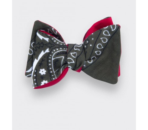 kaki bandana bow tie - cotton - cinabre paris 