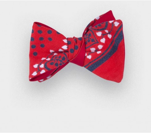 red bandana bow tie - cotton - cinabre paris 