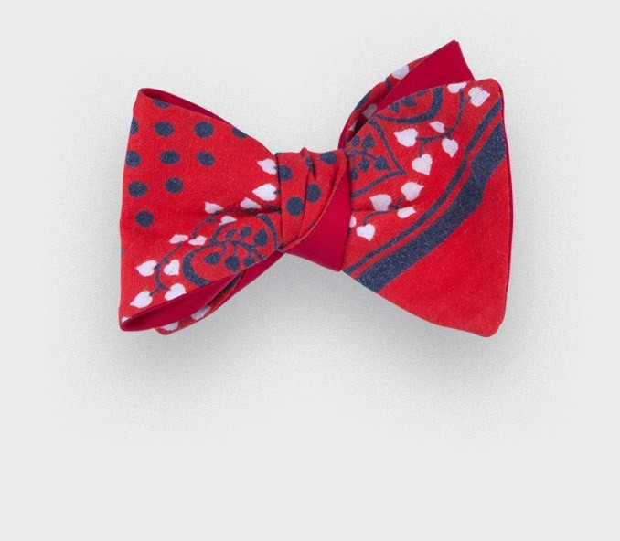 noeud papillon bandana rouge - coton - cinabre paris 