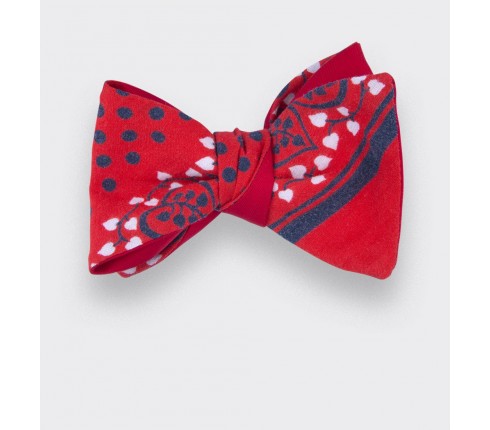 noeud papillon bandana rouge - coton - cinabre paris 