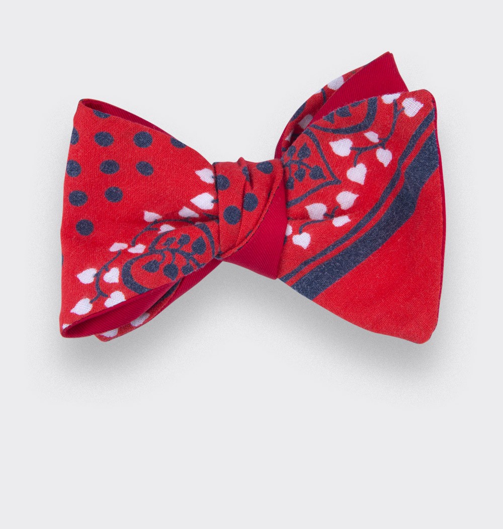 noeud papillon bandana rouge - coton - cinabre paris 