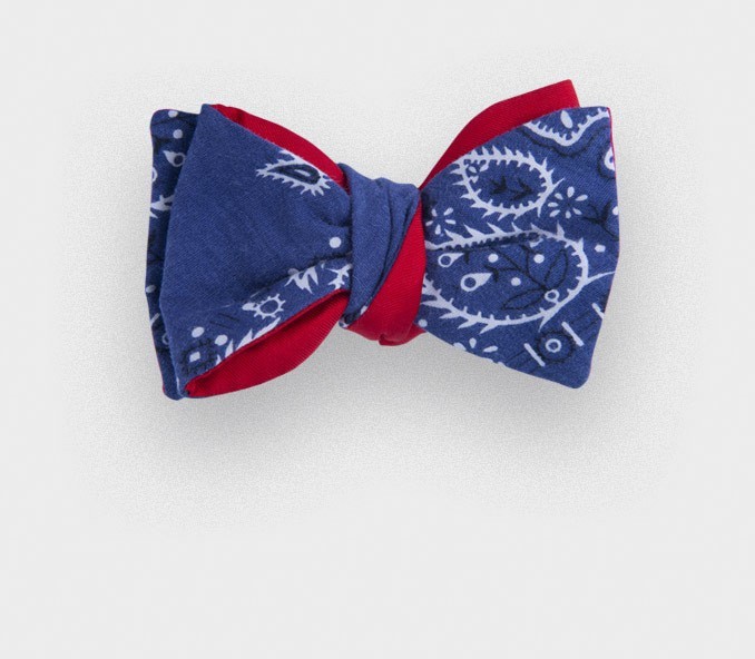 blue denim bandana bow tie - cotton - cinabre paris 