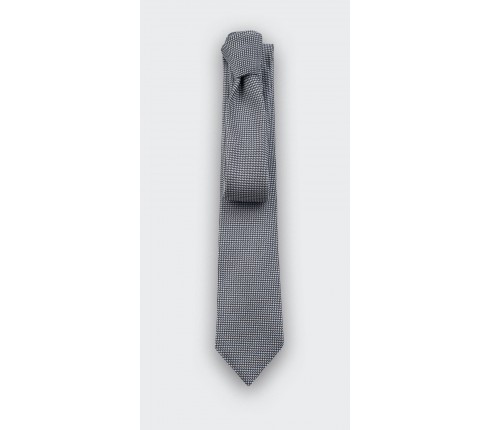 black and white woven silk tie - silk - cinabre paris