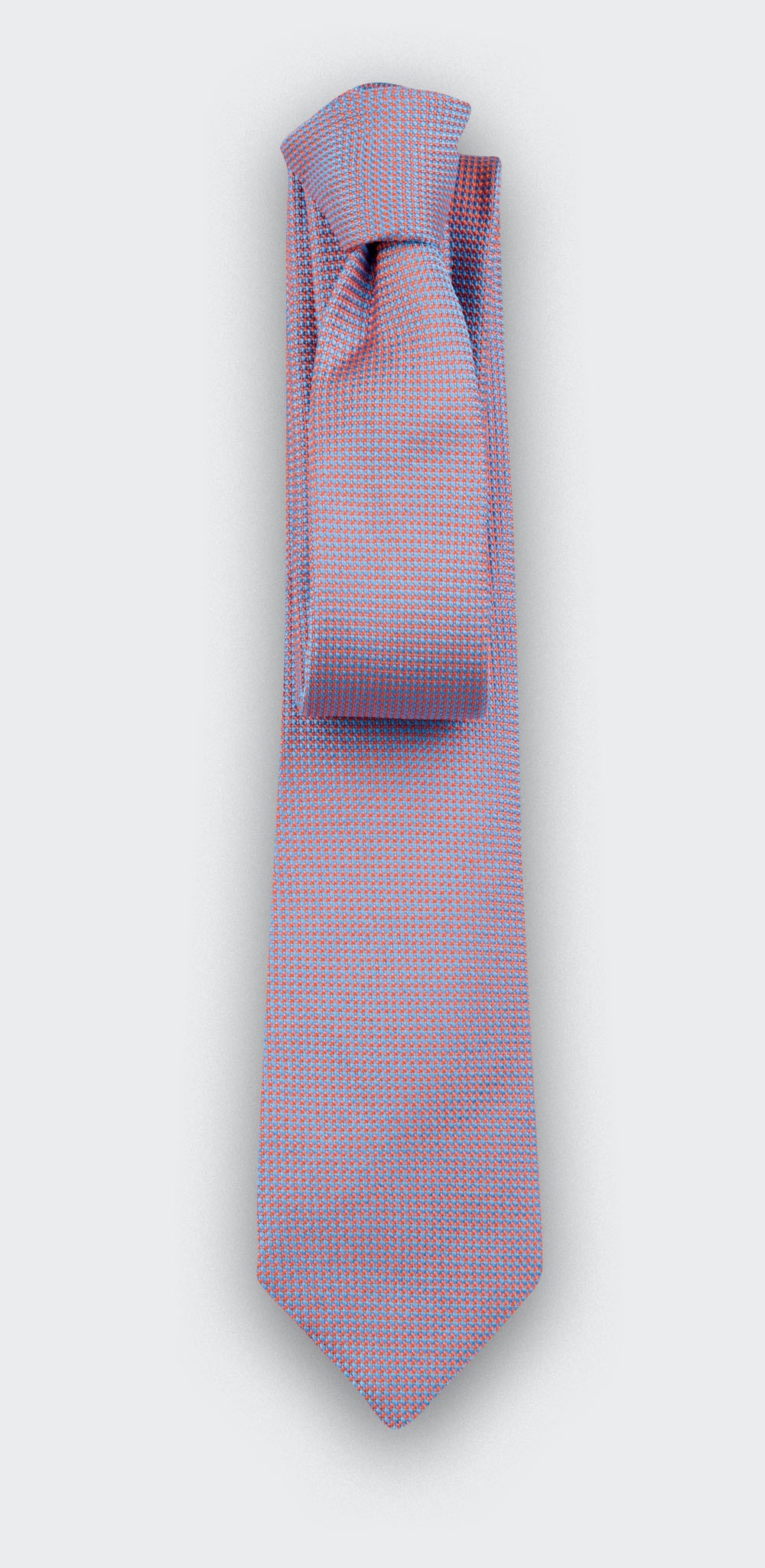 coral woven silk tie - silk - cinabre Paris