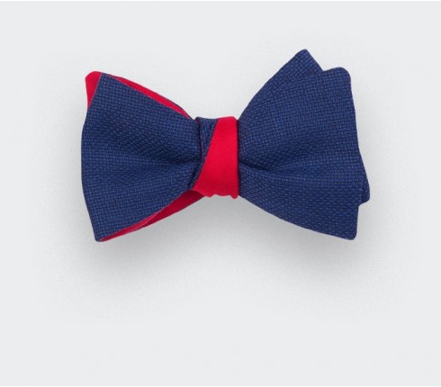 blue maille bow tie - wool - cinabre paris