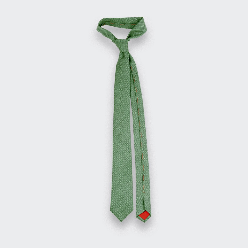 green maille tie - wool - cinabre paris