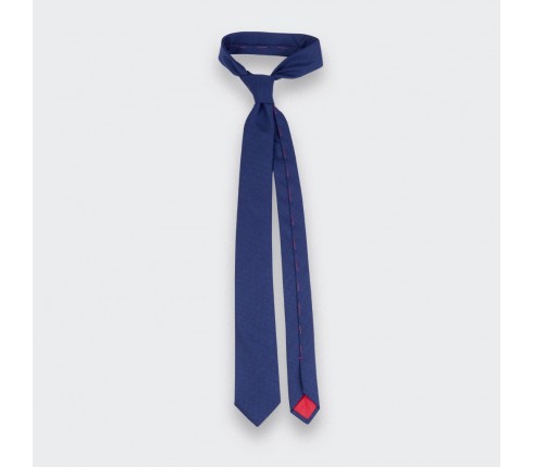 blue maille tie - wool - cinabre paris