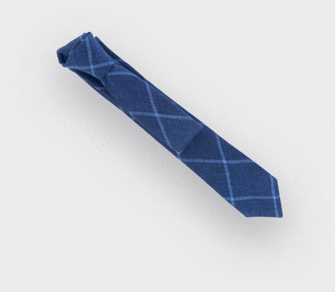 navy agay tie - linen - cinabre paris 