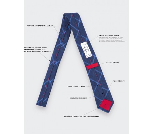 navy agay tie - linen - cinabre paris 