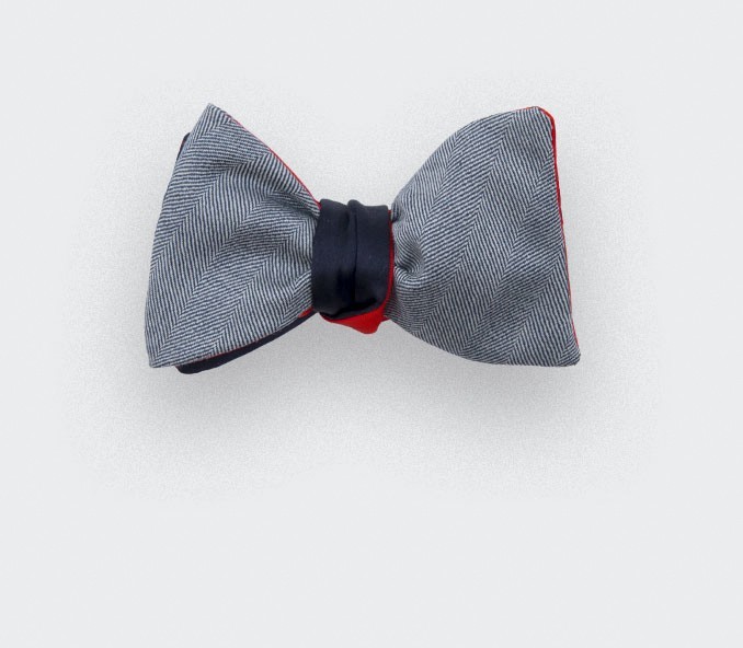 bow tie black parisian - silk wool - CINABRE Paris