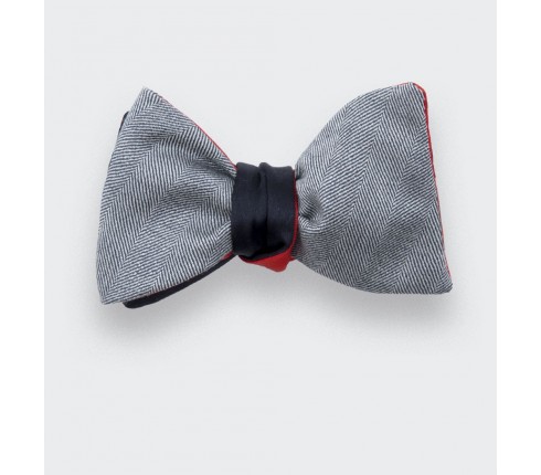 bow tie black parisian - silk wool - CINABRE Paris