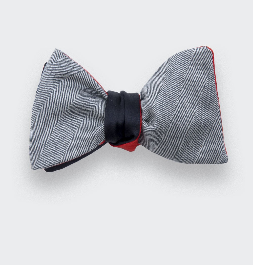 bow tie black parisian - silk wool - CINABRE Paris