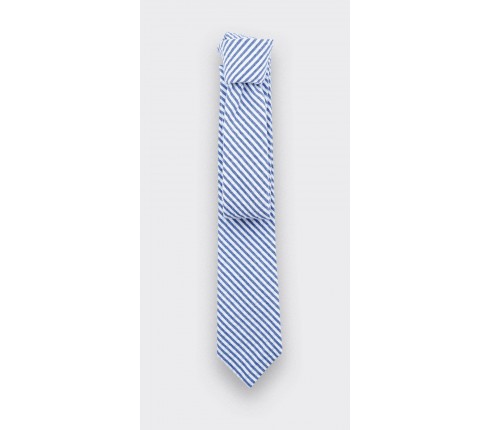 tie seersucker - cotton silk - cinabre paris