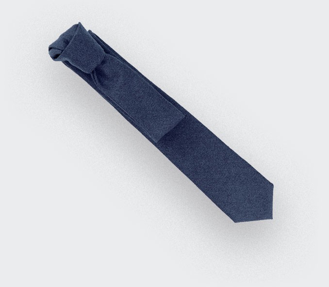 navy blue flannel tie - wool - cinabre paris