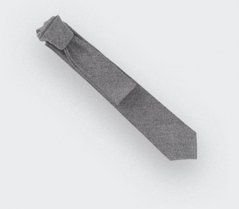 grey flannel tie - wool - cinabre paris