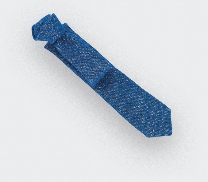 tie gold and blue 1001 Nuits - wool and lurex gold - cinabre paris