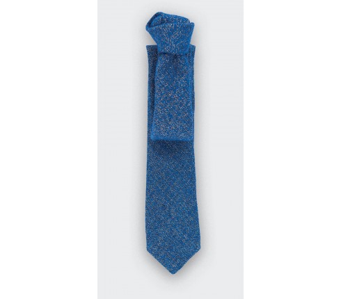 tie gold and blue 1001 Nuits - wool and lurex gold - cinabre paris