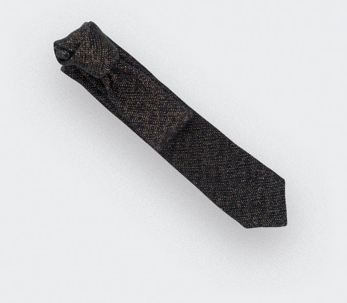 tie gold 1001 Nuits black - lurex wool - cinabre paris