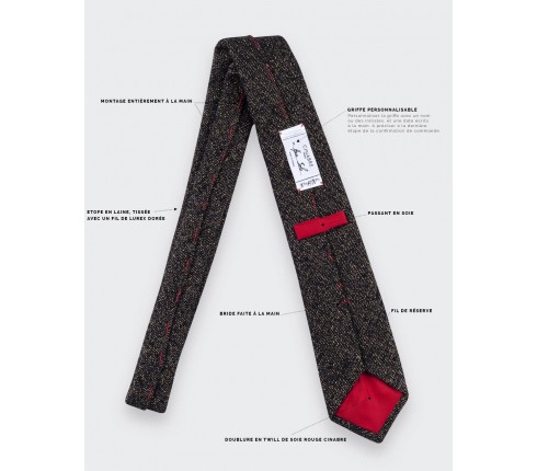 tie gold 1001 Nuits black - lurex wool - cinabre paris