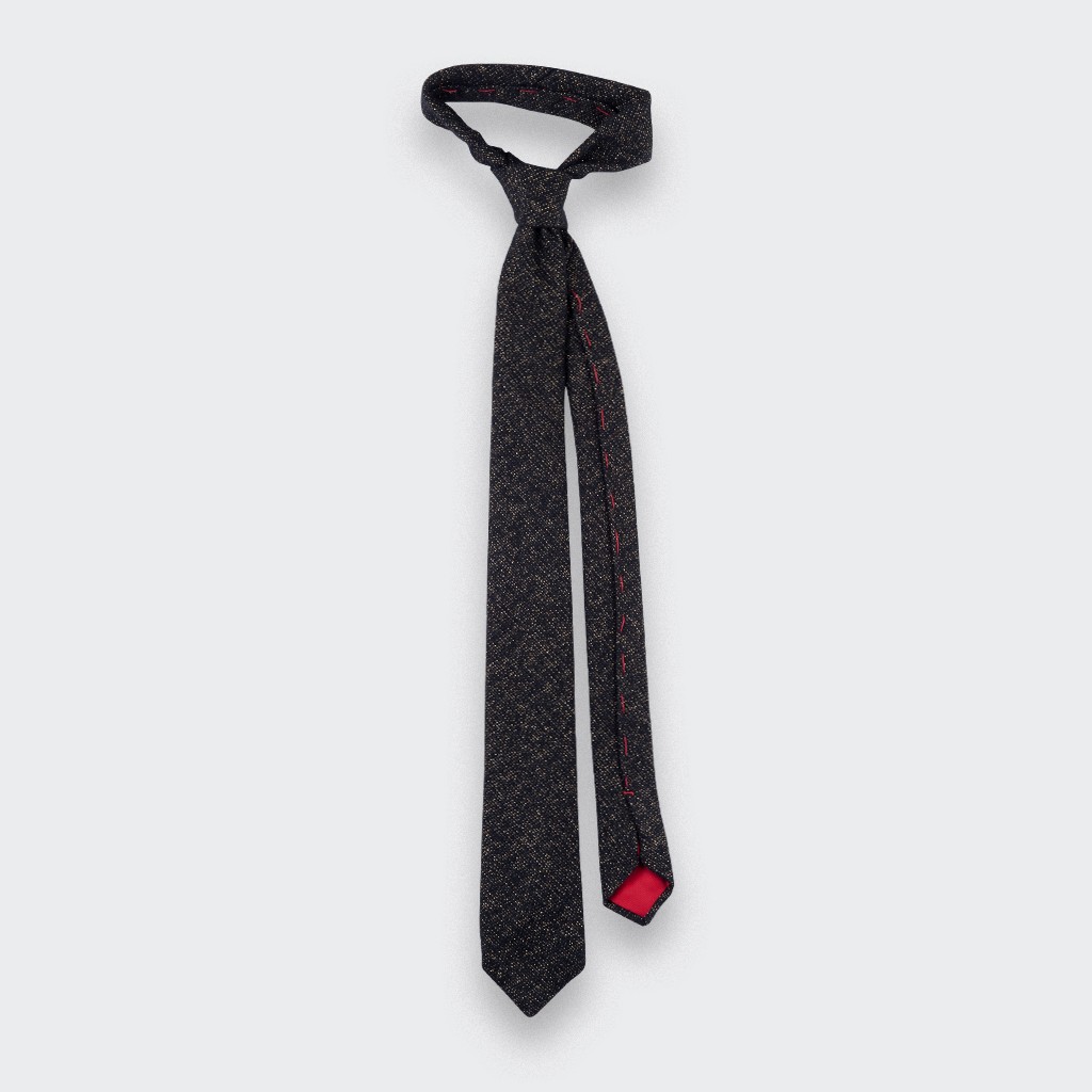 tie gold 1001 Nuits black - lurex wool - cinabre paris