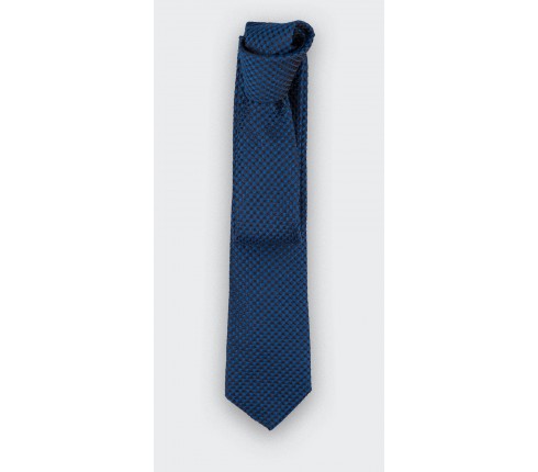 tie navy blue 3D - silk - cinabre paris