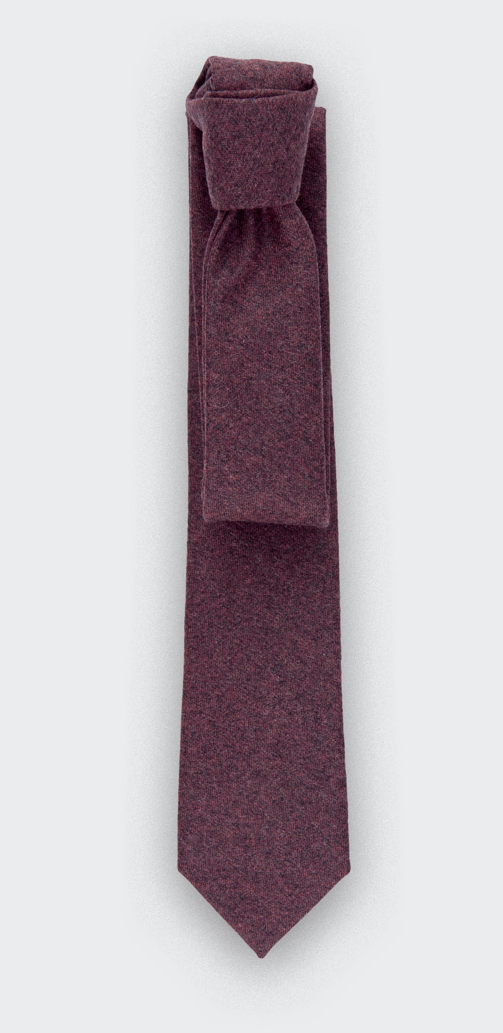 burgundy flannel tie - wool - cinabre paris