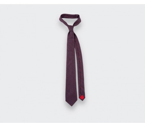 burgundy flannel tie - wool - cinabre paris