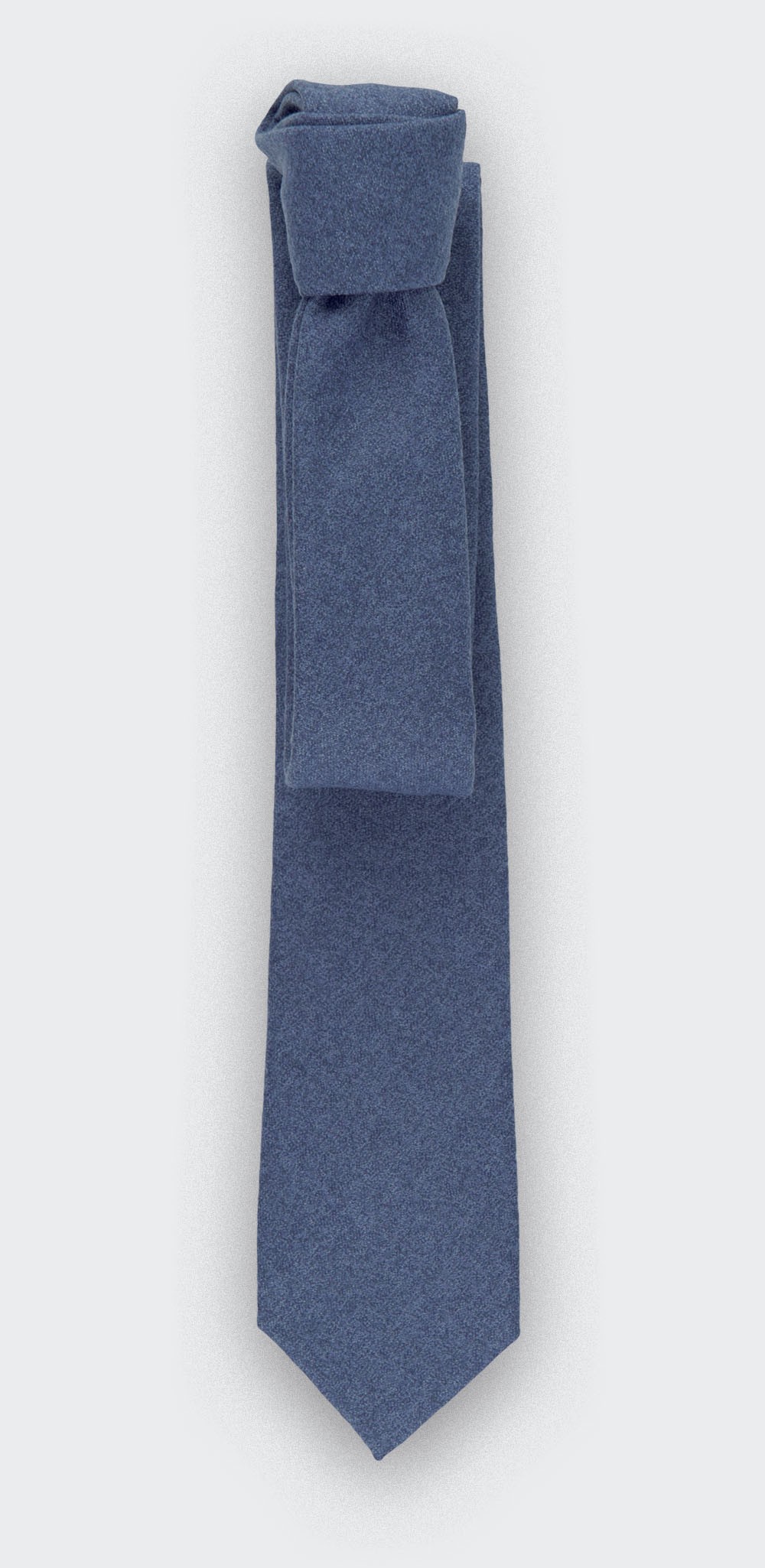 blue denim flannel tie - wool - cinabre paris