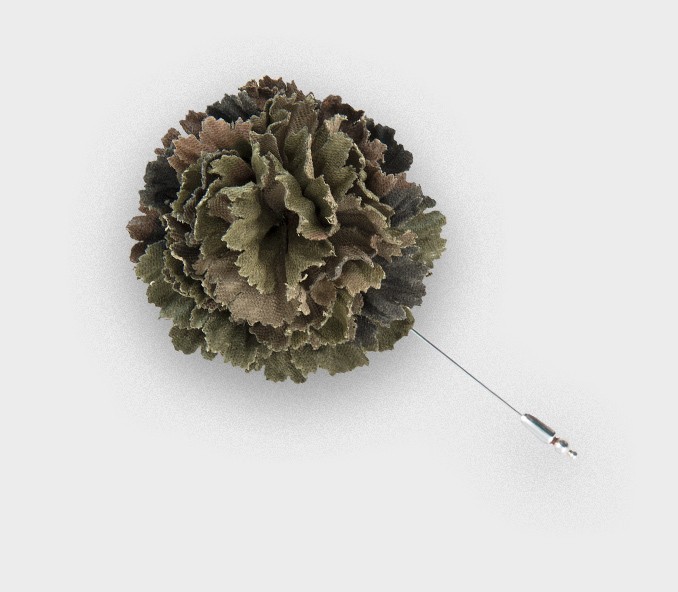 boutonnière camouflage - coton vintage - cinabre paris