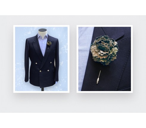 boutonnière camouflage - coton vintage - cinabre paris