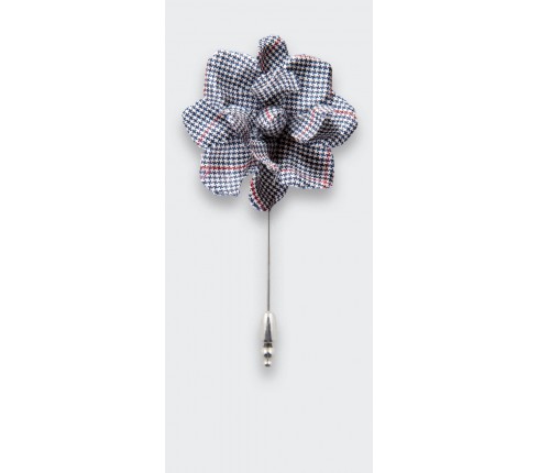 flower lapel pin summer solent - boutonniere wool - cinabre paris