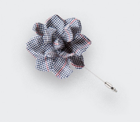 flower lapel pin summer solent - boutonniere wool - cinabre paris