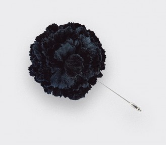 Boutonnière costume velours noir - oeillet coton - Cinabre Paris