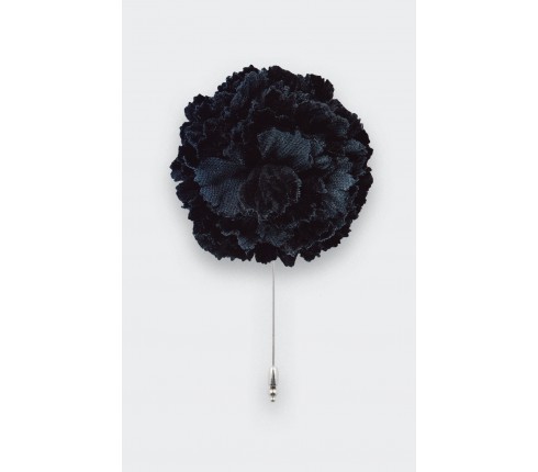 flower lapel pin black velvet- cotton - cinabre paris