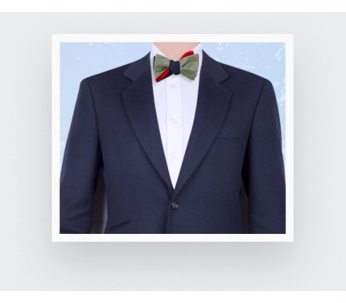 bow tie green parisian - silk wool - Cinabre Paris