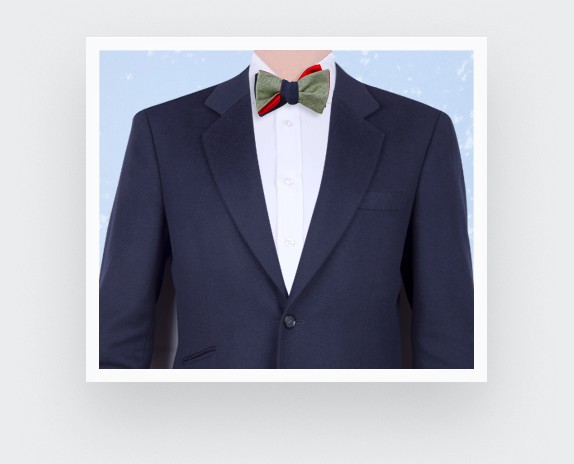 bow tie green parisian - silk wool - Cinabre Paris