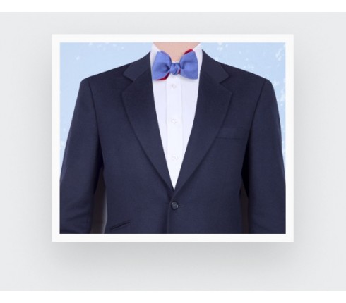 Blue denim Woven Silk bow tie - silk - CINABRE Paris