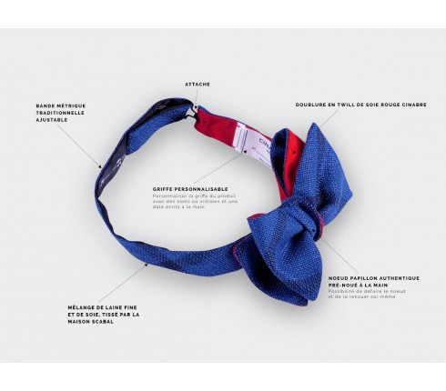 Sperone Blue Bow Tie - wool and silk - Cinabre Paris