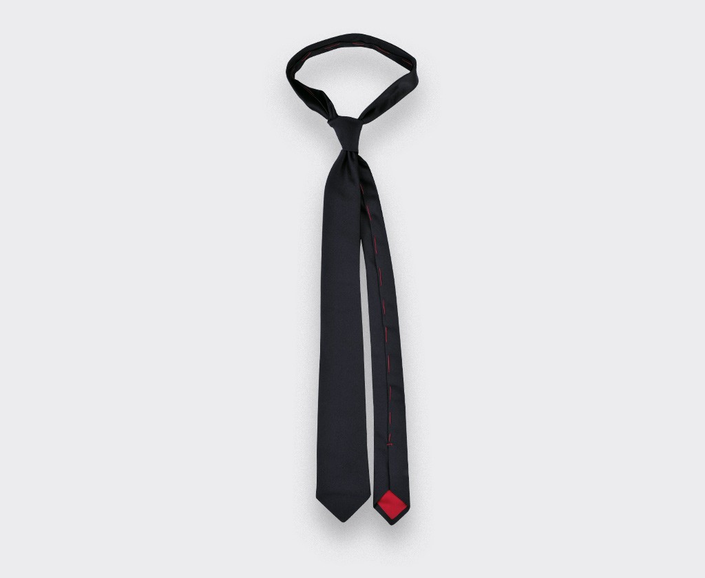 Black Satin Tie - silk - cinabre paris