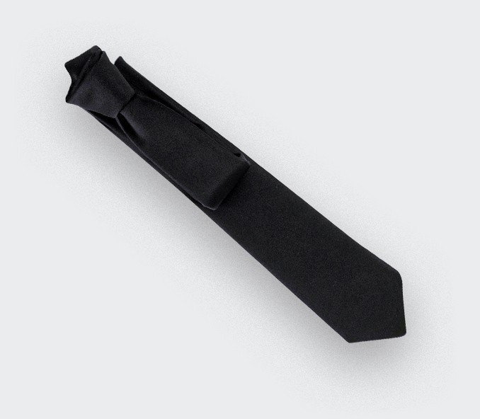 Black Satin Tie - silk - cinabre paris