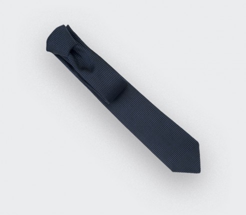 Navy Blue Birdseye Tie - silk - cinabre paris