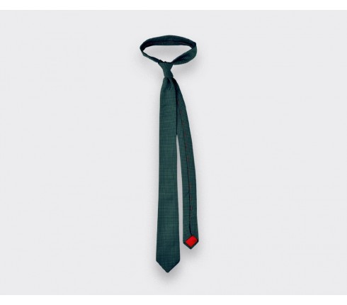 Green Birdseye silk Tie - cinabre paris