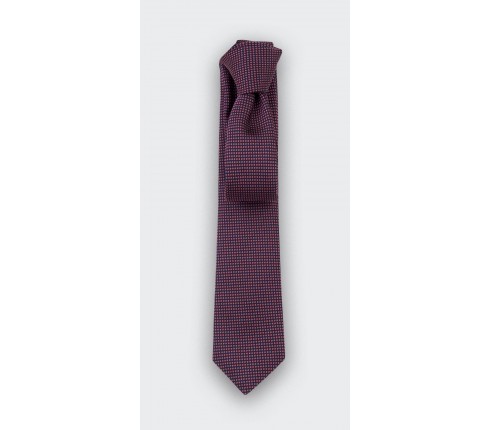 Raspberry Birdseye silk Tie - cinabre paris