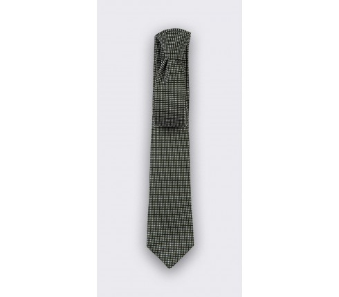 Black and white Birdseye silk Tie - cinabre paris