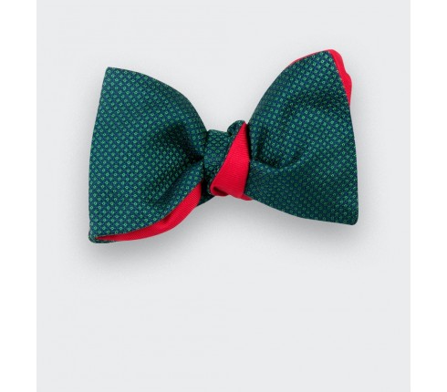 green Birdseye silk bow tie - cinabre paris