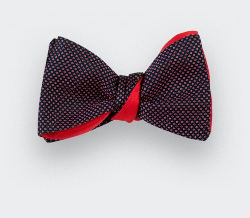 Pink Birdseye silk bow tie - cinabre paris