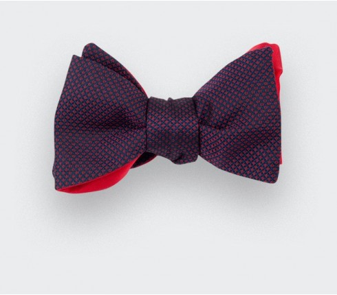 Burgundy Birdseye silk bow tie - cinabre paris